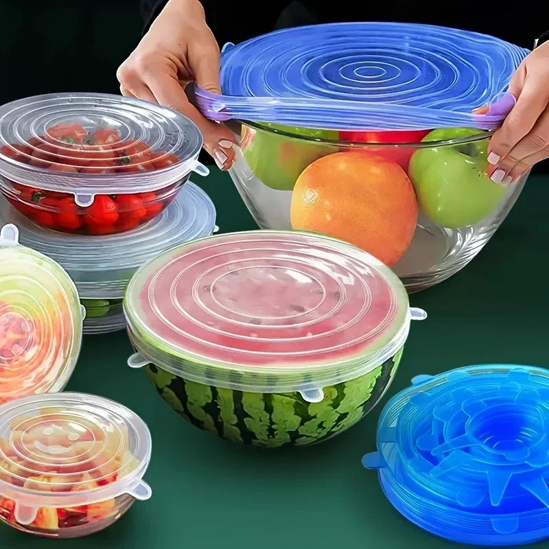 Reusable Silicone Stretch Lids - 6 Pack Food Storage Covers
