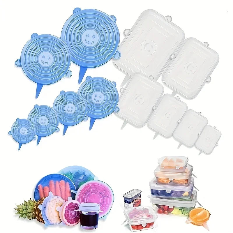 Reusable Silicone Stretch Lids - 6 Pack Food Storage Covers